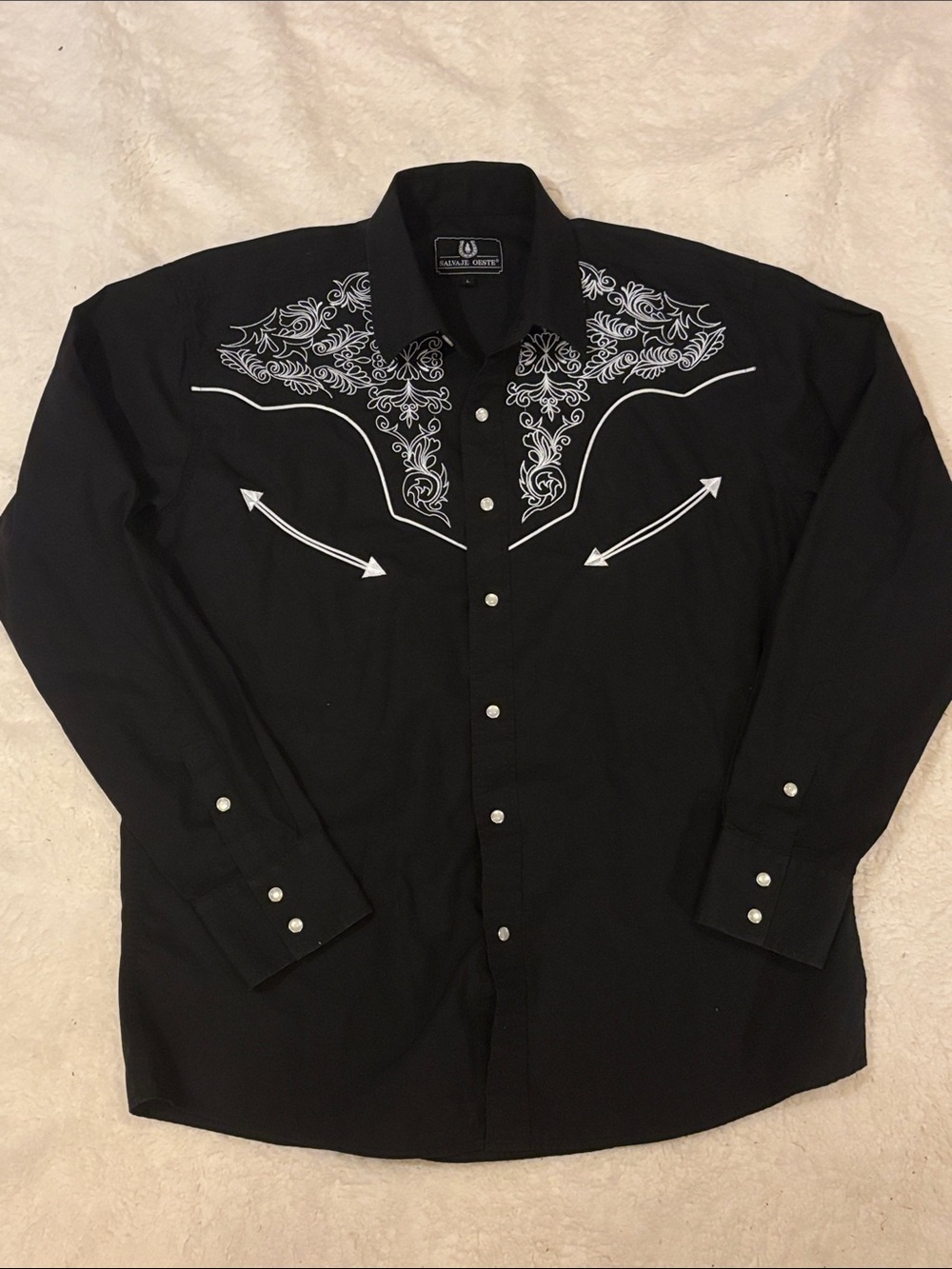 Salvage Oeste Western Large Embroidered Shirt